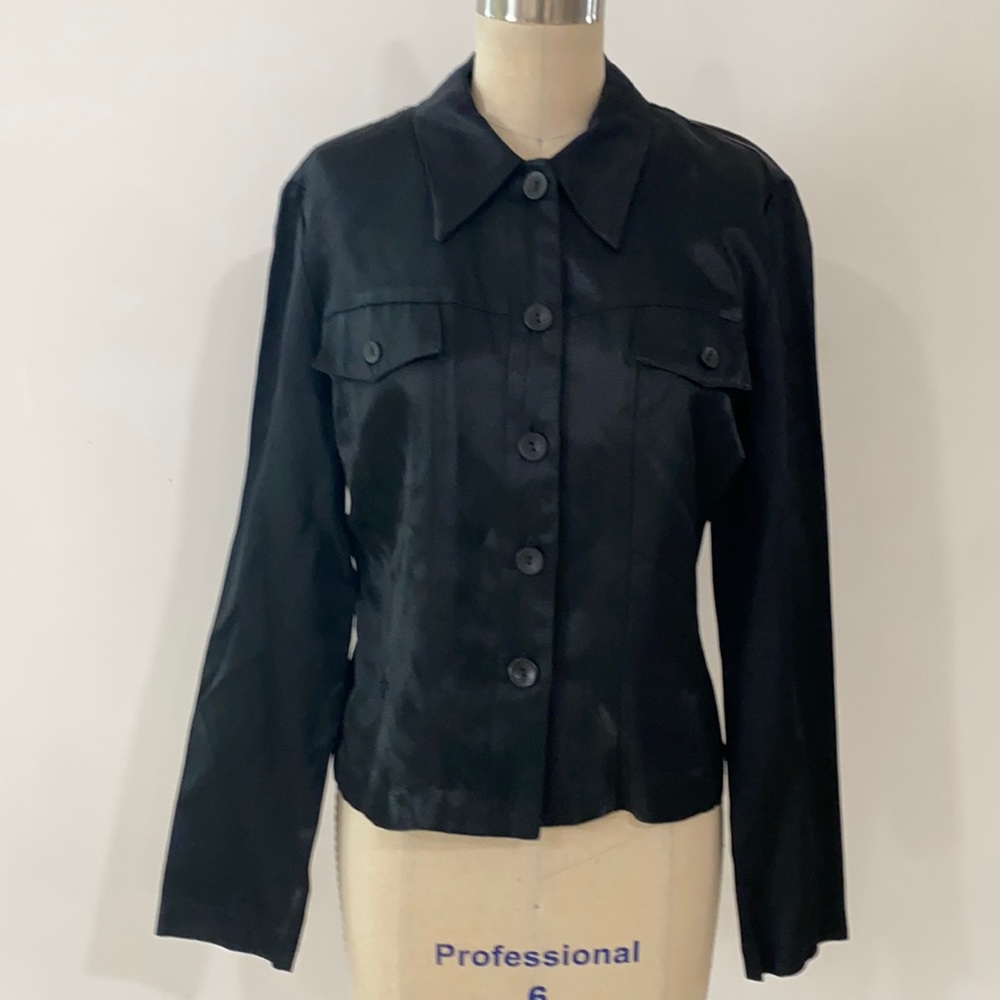 Black blouse with long sleeves